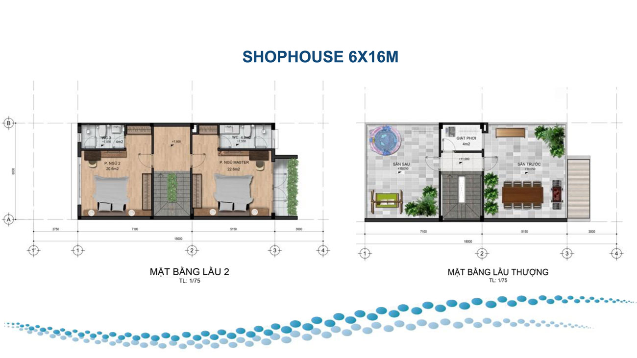 Thiết kế shophouse 6x16m dự án Para Grus Cam Ranh
