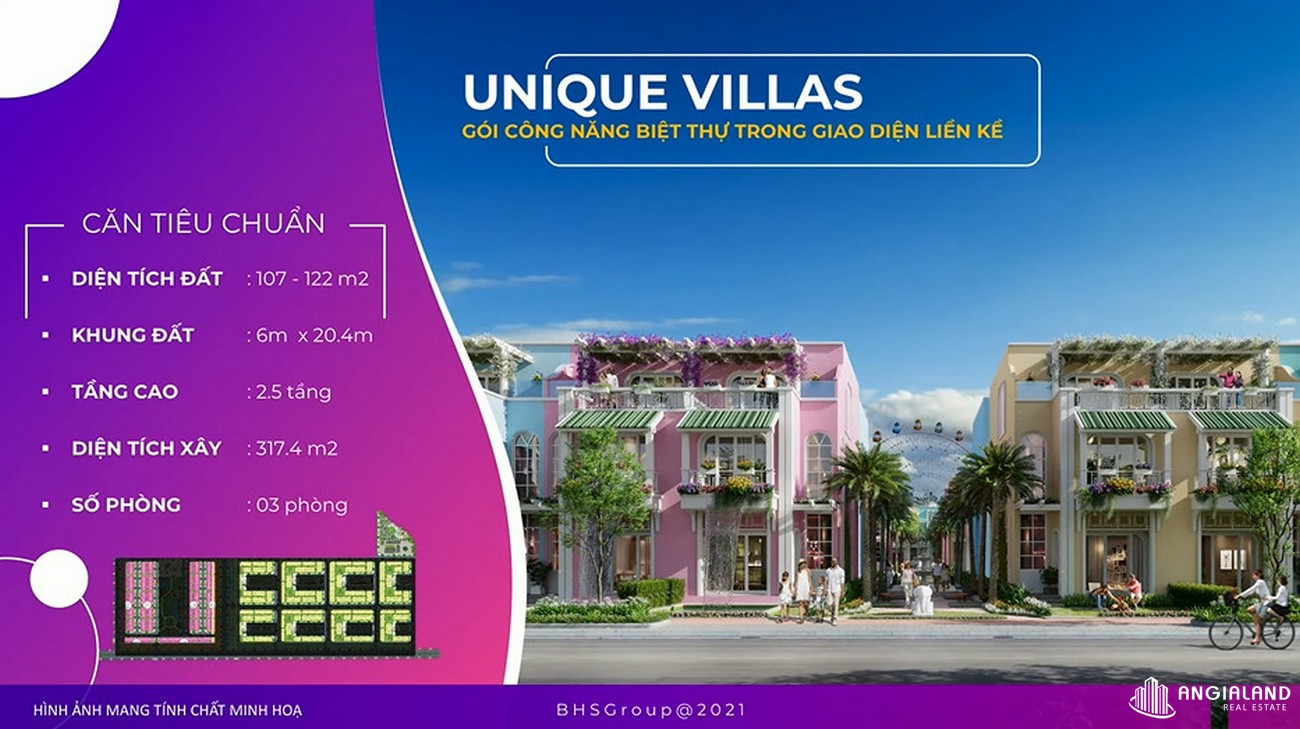 Thiết kế thông minh phân khu Unique Villas dự án Para Sol Cam Ranh