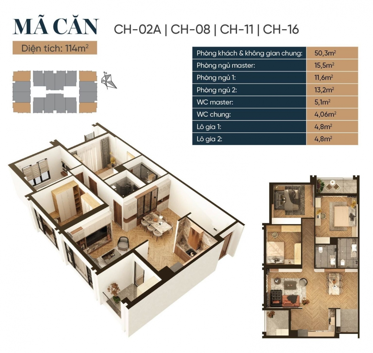 Mặt bằng Căn hộ Capital Elite 114M2