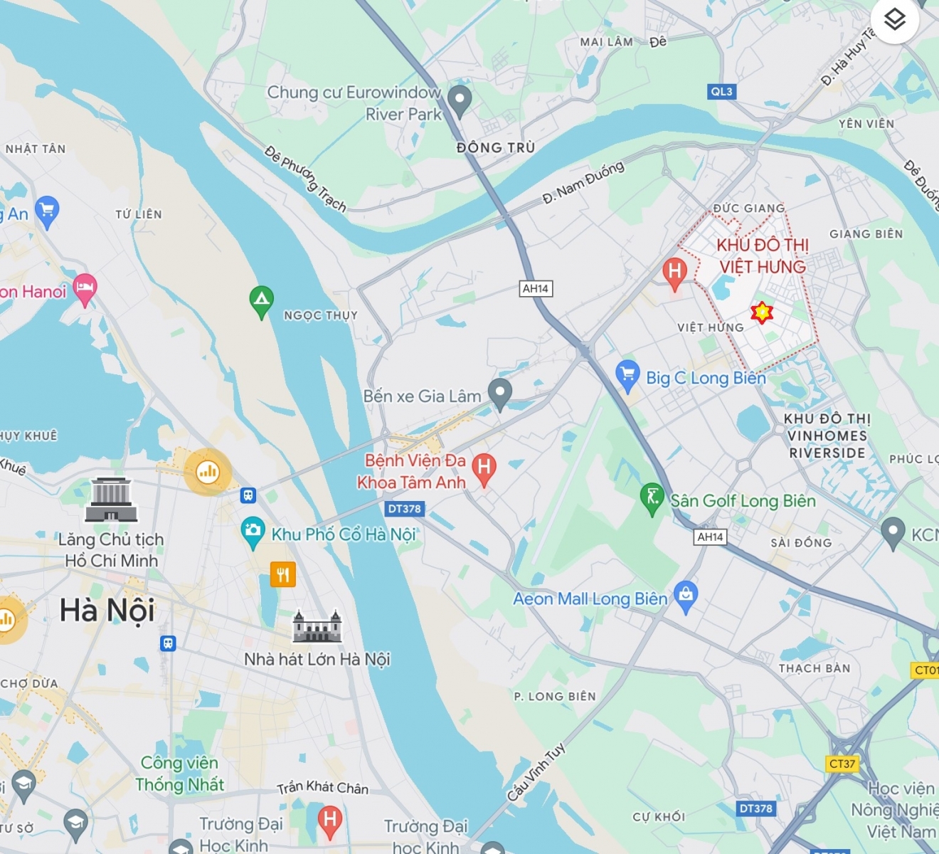 Vị trí Penthouse Khu đô thị Việt Hưng