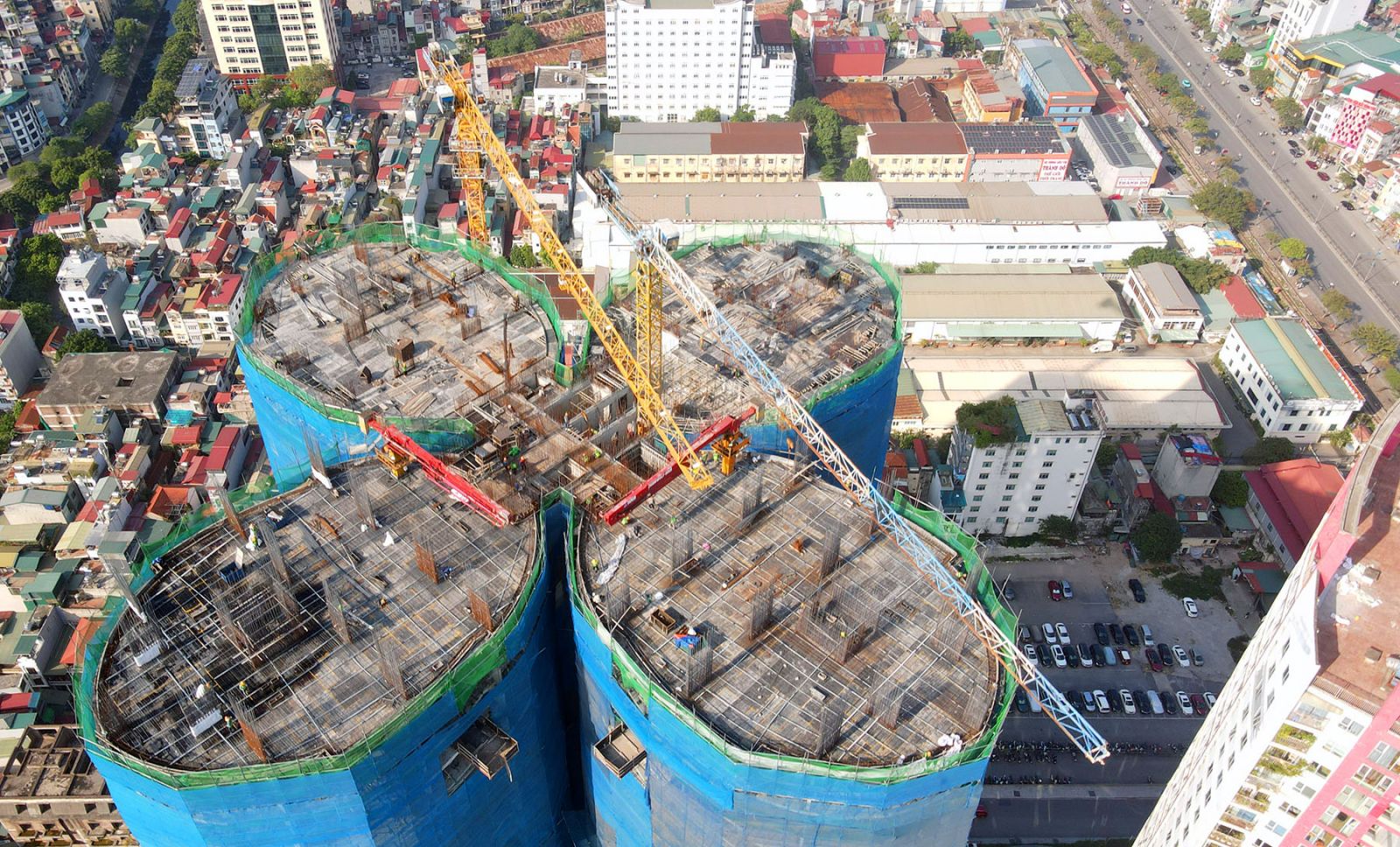 tiến độ tòa cánh hoa Skyview Plaza 360 Giải Phóng