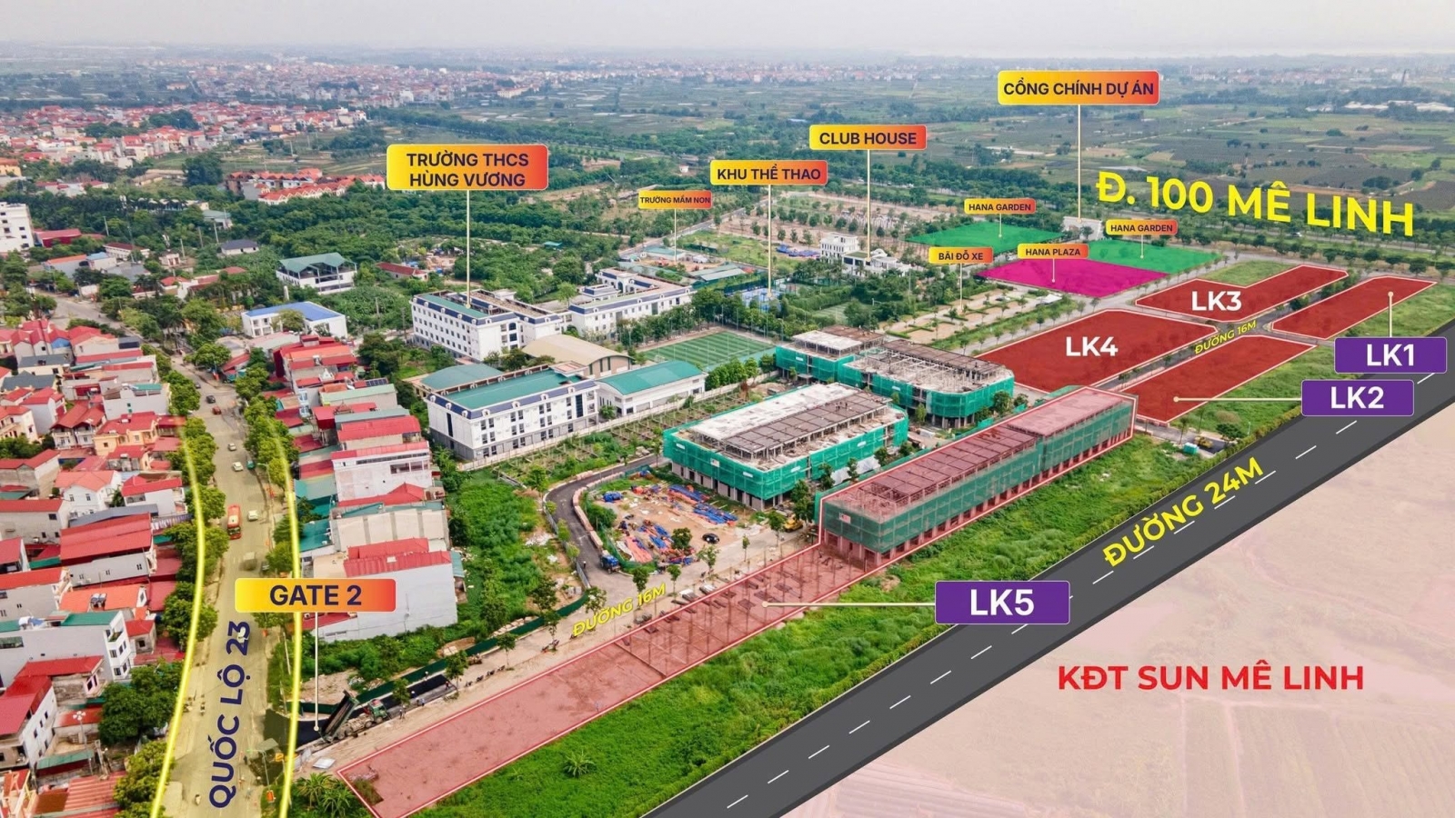 Dự án Ceo Mê Linh tọa lạc ngay mặt đường lớn “trái tim” huyện Mê Linh