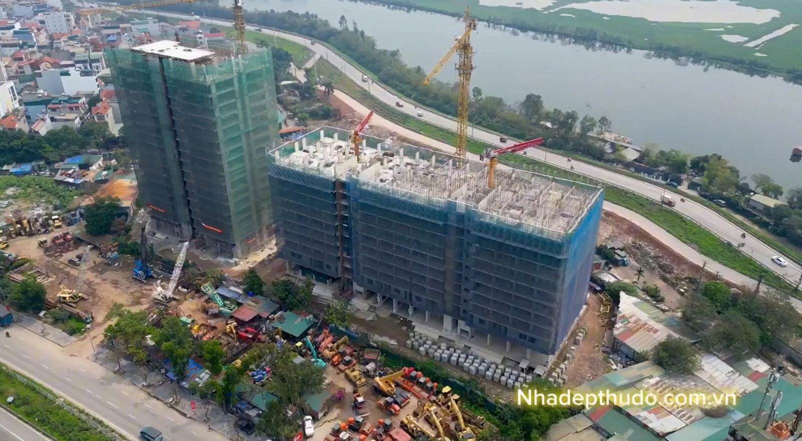 Tiến độ nhà ở xã hội Handico Riverside X2 Trần Phú
