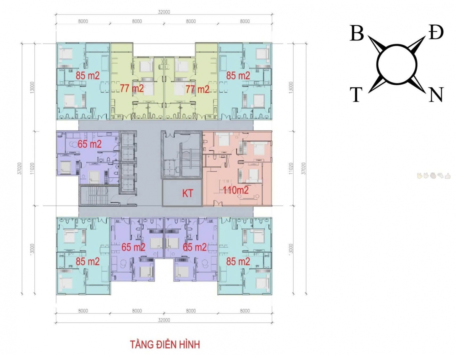 Mặt bằng điển hình Dự án Chung cư IA25