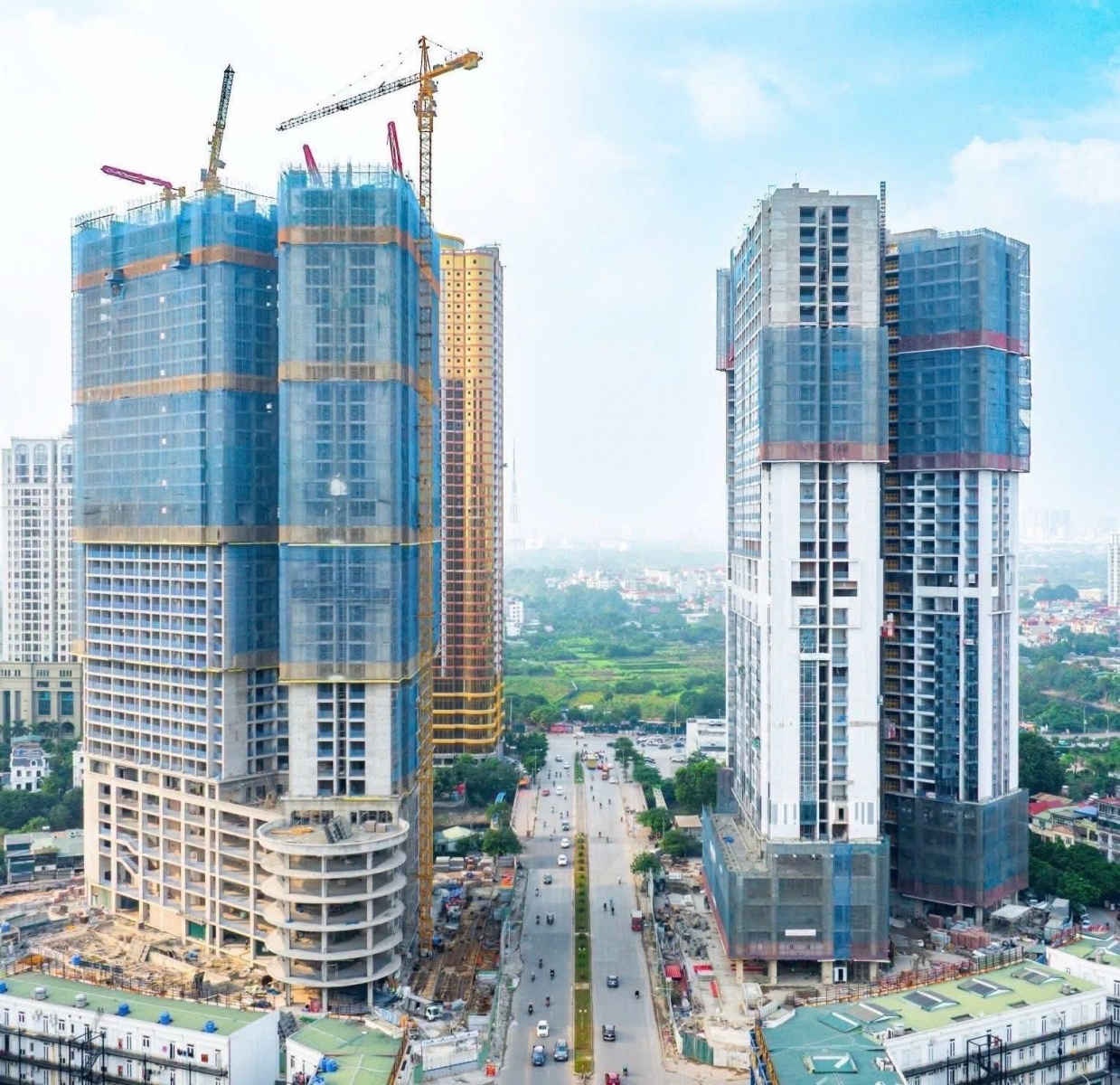 Tiến độ tháp đôi Kepler Land Hà Đông tháng 12/2025.