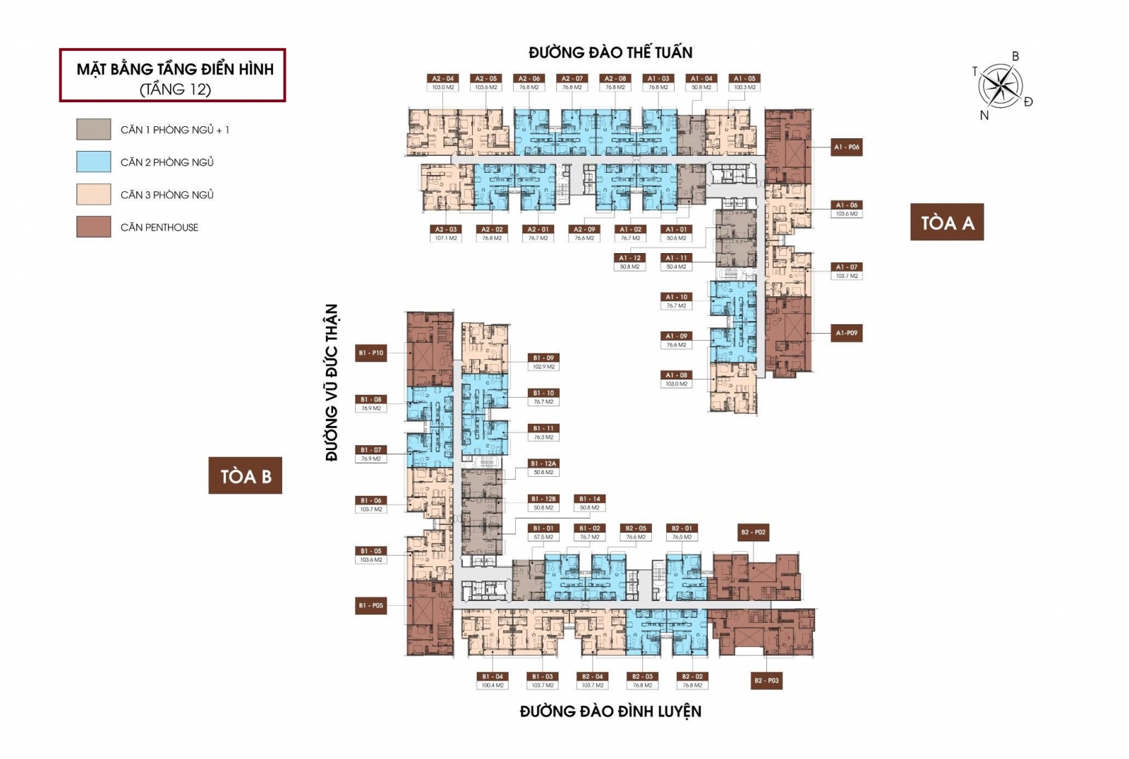  Mặt bằng Taseco Long Biên - Long Biên Central