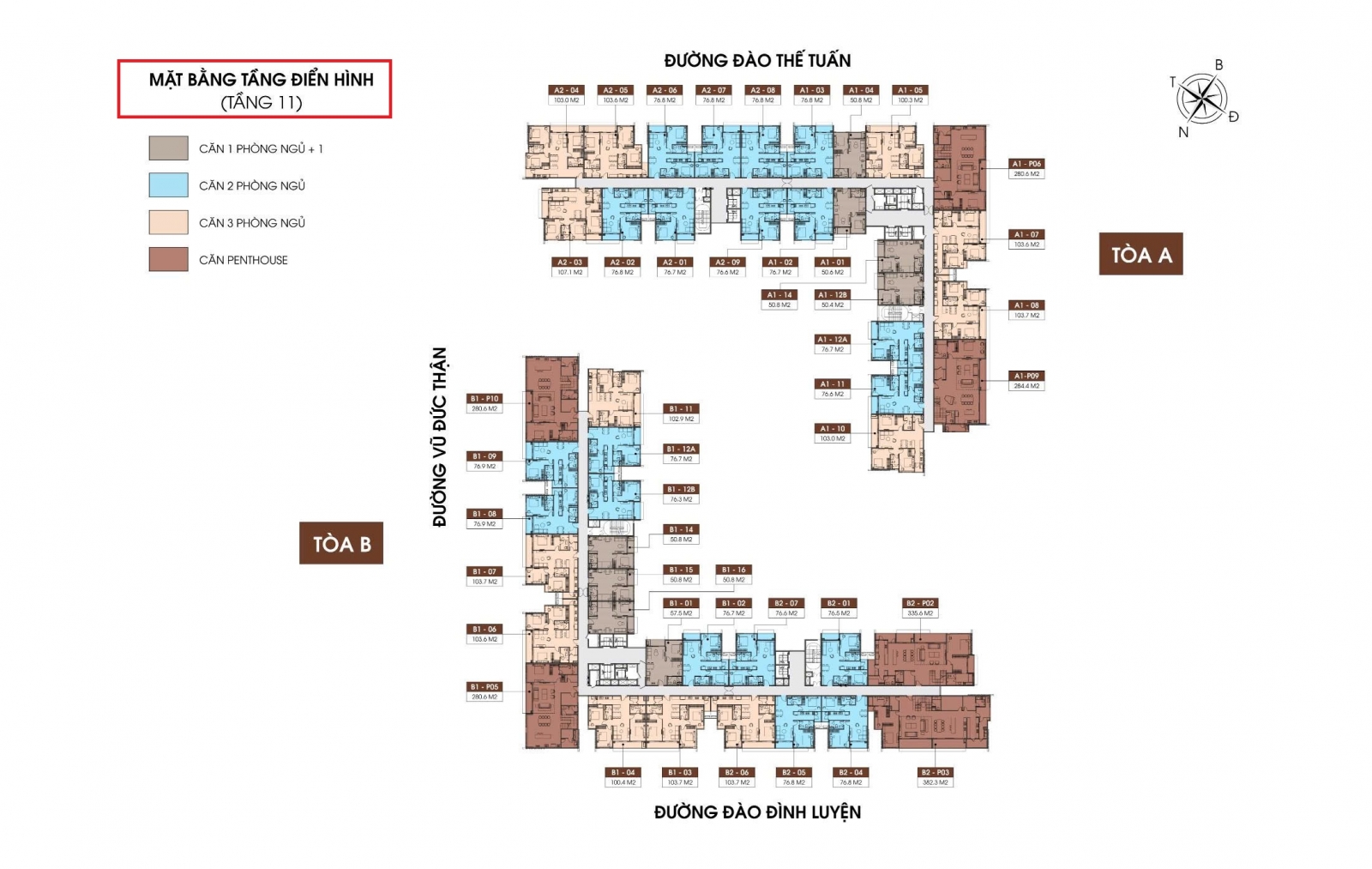  mặt bằng Taseco Long Biên - Long Biên Central