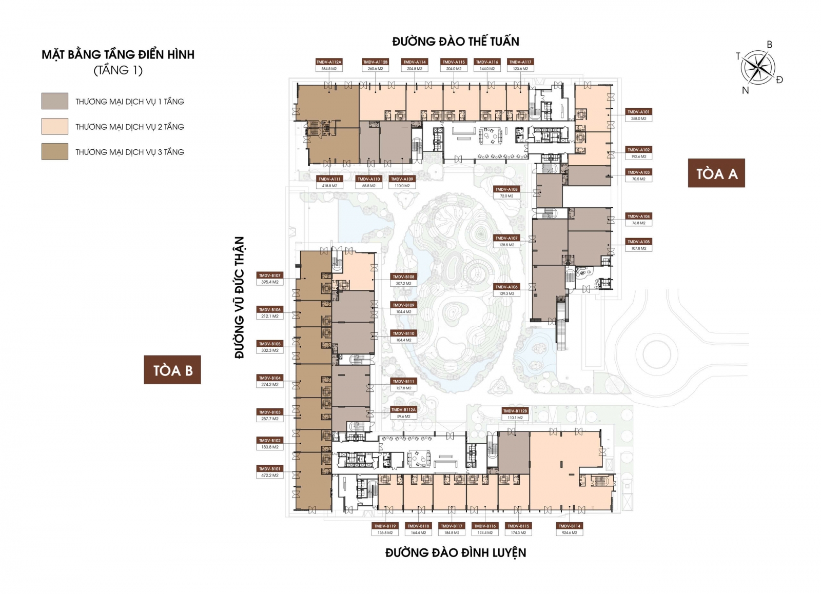 Mặt bằng Shop chân đế Long Biên Central